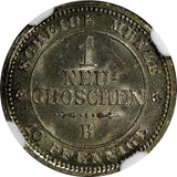 German States SAXONY-ALBERTINE Johann 1863-B Neu-Groschen NGC MS64 KM# 1219(150)