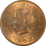Mexico Bronze 1953 5 Centavos aUNC/UNC Toned KM# 424 RANDOM PICK (1 Coin) (64)