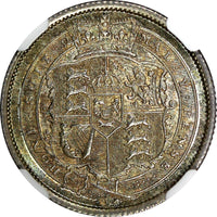 Great Britain George III Silver 1819 1 Shilling NGC MS65 Light Toned KM# 666 (2)