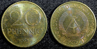 Germany - Democratic Republic 1983 A 20 Pfennig Rainbow Toned UNC KM# 11 (579)