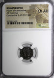 Roman House of Constantine Constantine II AD 337-340 AE Nummus NGC Ch AU  (420)