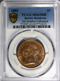 British Honduras Bronze 1885 1 Cent PCGS MS63 RB Mintage-72,000 KM# 6 (13)