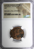 EASTERN ROMAN Theodosius I,AD 379-395 AE2 / Emperor Victory on globe NGC (325)