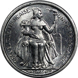 New Caledonia Aluminium 1949 50 Centimes Kagu bird Unc   KM# 1 (20 504)