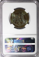 MEXICO Bronze 1927 MO 5 Centavos NGC MS65 BN NICE TONING KM# 422 (015)