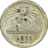 Guatemala Silver 1882 1/4 Real Mintage-103 ,546 KM# 151 (22 672)