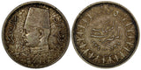 EGYPT Farouk (1936-1952) Silver AH1358 1939 5 Piastres  Toned KM# 366 (20 921)