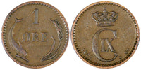 Denmark Christian IX Bronze 1888 CS 1 Ore KEY DATE SCARCE KM# 792.1 (21 381)