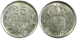 Sweden Gustaf V Silver 1941 G 25 Öre  KM# 785 (22 041)