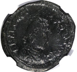 EASTERN ROMAN ARCADIUS AD 383-408 AE3 Nummus /Emperor on horseback NGC (143)