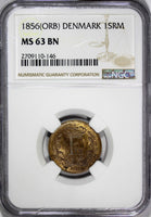 Denmark Frederik VII 1856 (ORB) 1 Skilling Rigsmont NGC MS63 BN KM# 763 (146)