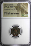 Roman Empire Constantine I AD 307-337 AE3 BI Nummus / ANGELS OF VICTORY NGC (69)