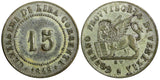 Italian States VENICE Silver 1848 ZV 15 Centesimi Mintage-155,000 KM# 801 (497)