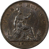 Great Britain Victoria Bronze 1879 Farthing aUNC KM# 753 (20 525)
