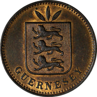 Guernsey Bronze 1903 H 4 Doubles Heaton Mint, Birmingham Mintage-52,000 KM#5 (4)
