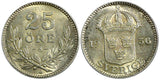 Sweden Gustaf V Silver 1936 G  25 Öre UNC  KM# 785 (22 050)
