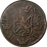 Sweden Fredrik I Copper 1749 2 Ore, S.M.Silvermynt Mintage-313,000 KM#437/10318