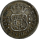 Mexico SPANISH COLONY Ferdinand VI Silver 1750 Mo M 1 Real VF/XF KM# 76.1