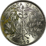 Bolivia Copper-Nickel 1939 50 Centavos KM# 182 ( 21 989)