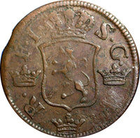 SWEDEN COPPER  Frederick I 1749 2 Ore,S.M.Struck at Avesta Mint .KM# 437 #2341