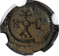 BYZANTINE EMPIRE Justinian I. AD 527-565.Pentanummium (5 Nummi) GRADED NGC (8)