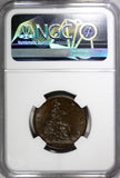 Great Britain George V Bronze 1931 1/2 Penny NGC UNC DETAILS TONING KM# 837 (24)