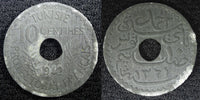 TUNISIA  Zinc 1942 10 Centimes WWII Issue KM# 267 (23 007)