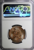 Great Britain Victoria Copper 1854 1/2 Penny NGC MS63 BN Nice Toned KM#726 (21)