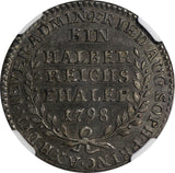 JEVER  RUSSIA 1798 1/2 TALER TOP GRADED BY NGC AU58 KM109 SCARCE LOW MINT (009)