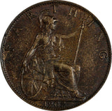 Great Britain Edward VII Bronze 1902 Farthing 1st Year Type XF KM# 792 (19 868)