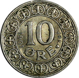 Denmark Frederik VIII Silver 1907 VBP; GJ 10 Ore UNC Condition KM# 807 (15 052)