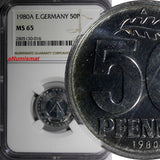 German-Democratic Republic DDR 1980 A 50 Pfennig NGC MS65 TOP GRADED KM#12.2(16)