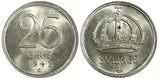 Sweden Gustaf V Silver 1943 G 25 Öre 1stYear Type GEM BU COIN KM# 816 (22 031)