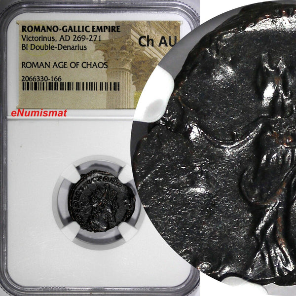 Romano-Gallic Bi Double Denarius Victorinus AD 269-271 Goddess Peace NGC Ch AU(6