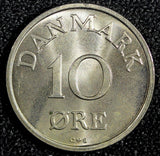 Denmark Frederik IX Copper-Nickel 1957  10 Øre GEM BU COIN KM# 841.2 (23 847)