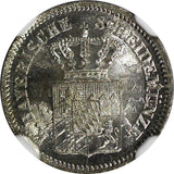 German States BAVARIA Silver 1865 1 Kreuzer NGC MS66 TOP GRADED KM# 873 (32)