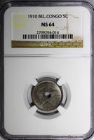 Belgian Congo 1910 5 Centimes NGC MS64 1st Year Type KM# 17  (014)