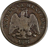 MEXICO 1874/3 ZS H 10 Centavos OVERDATE Zacatecas Mint-10,000 RARE KM403.10 (02)