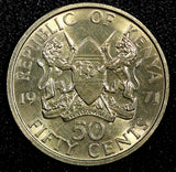 KENYA Mzee Jomo Kenyatta Copper-Nickel 1971 50 Cents UNC KM# 13  (24 129)