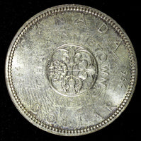 CANADA Silver 1964 $1.00 Dollar Anniv.Charlottetown & Quebec KM# 58 (22 788)