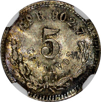 Mexico Silver 1888 Go R 5 Centavos BU NGC MS64 Mintage-320,000 KM# 398.5 (093)