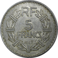 France Aluminium 1947 5 Francs 31mm KM# 888b.1 RANDOM PICK (1 Coin)  ( 22 171)