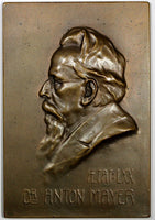 AUSTRIA Bronze Medal Plaque 1908 by Bachmann. Dr. Anton Mayer historian  48x71mm