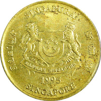 Singapore Aluminum-Bronze 1995 5 Cents aUNC KM# 99 (23 797)