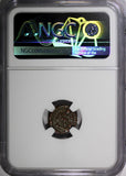 EASTERN ROMAN ARCADIUS AD 383-408 AE4 Nummus /Three emperors Spears NGC (041)