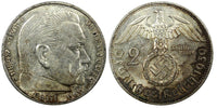 Germany - Third Reich Silver 1939 A 2 Reichs Mark Hindenburg KM# 93 (22 330)