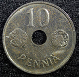 FINLAND Iron 1945 10 Pennia WWII Issue BETTER DATE UNC KM#34.1 (23 017)
