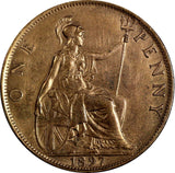 Great Britain Victoria Copper 1897 1 Penny Toned UNC KM# 790 (19 967)