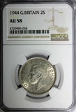 Great Britain George VI Silver 1944 Florin 2 Shillings NGC  AU58 KM# 855