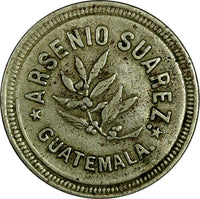 GUATEMALA TOKEN  (1893-1897) Copper Nickel ARSENIO SUAREZ 24mm Rulau Unlisted